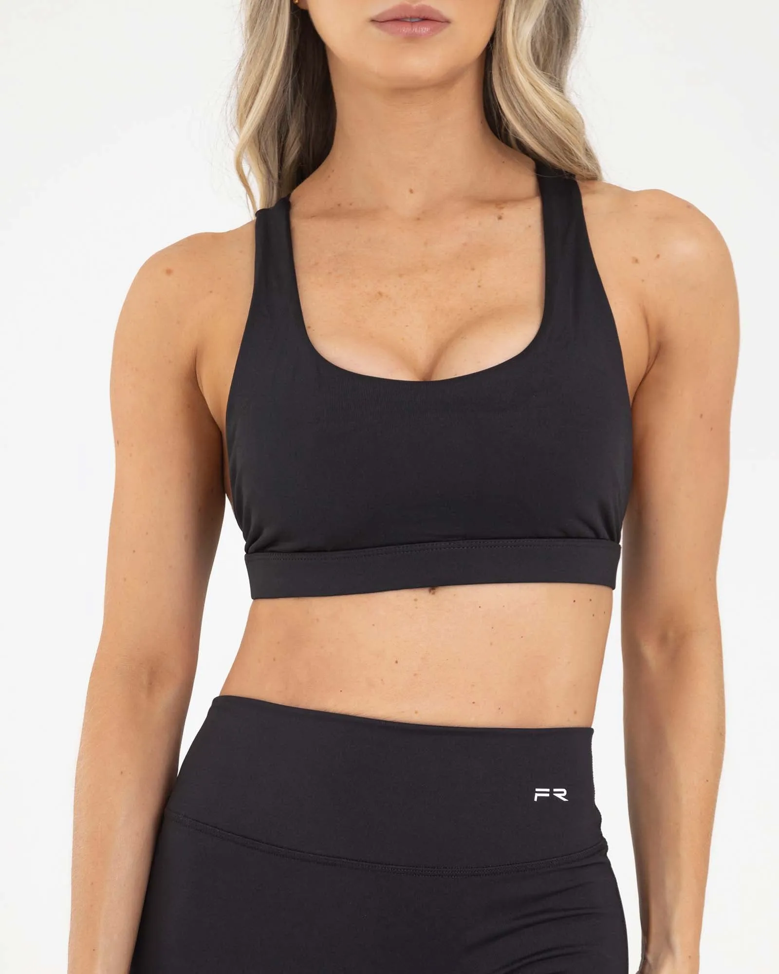 Top manga sisa negro activewear sporty FIBER