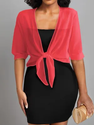 Transparent Scarf - Bow Detail & Lightweight Fabric