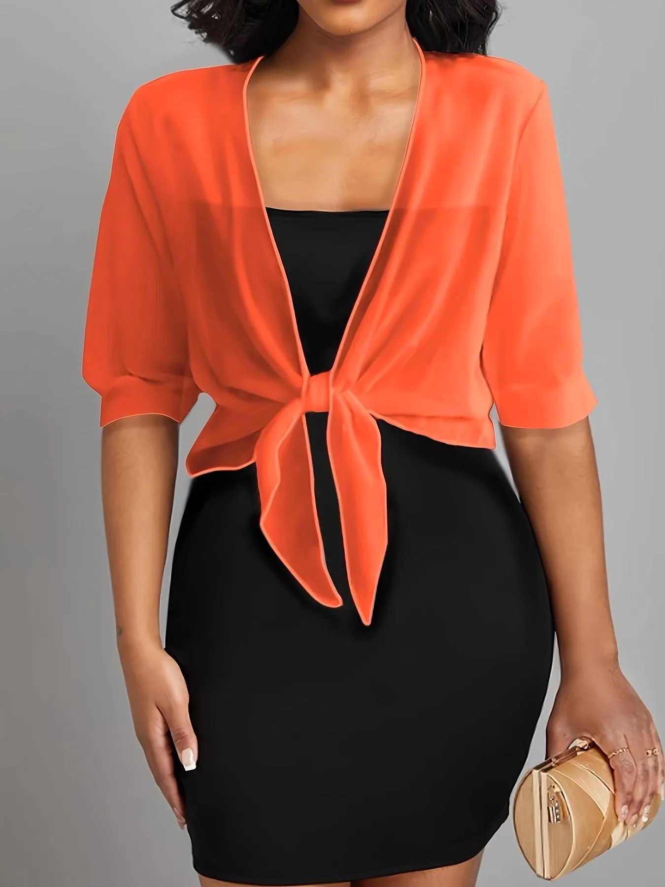 Transparent Scarf - Bow Detail & Lightweight Fabric