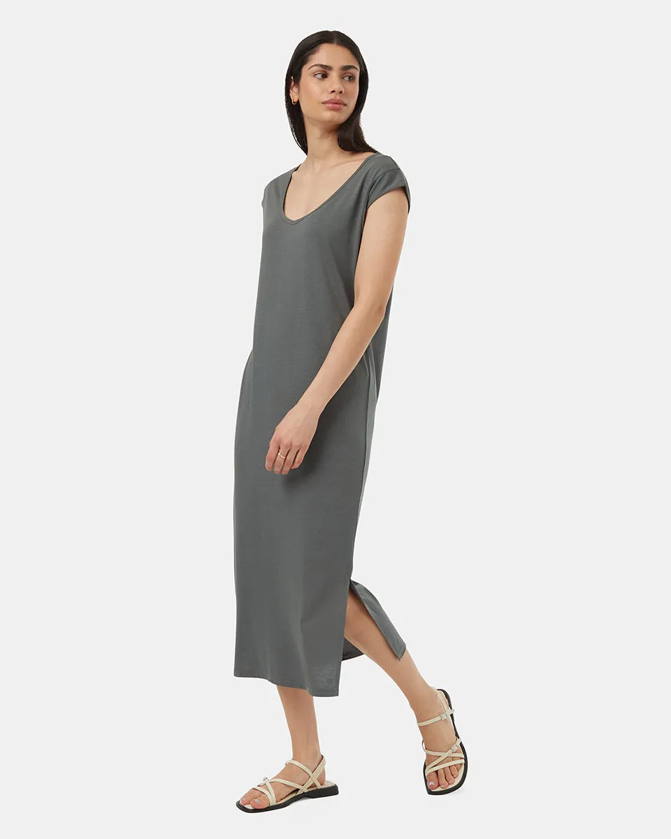TreeBlend V-Neck Midi Dress