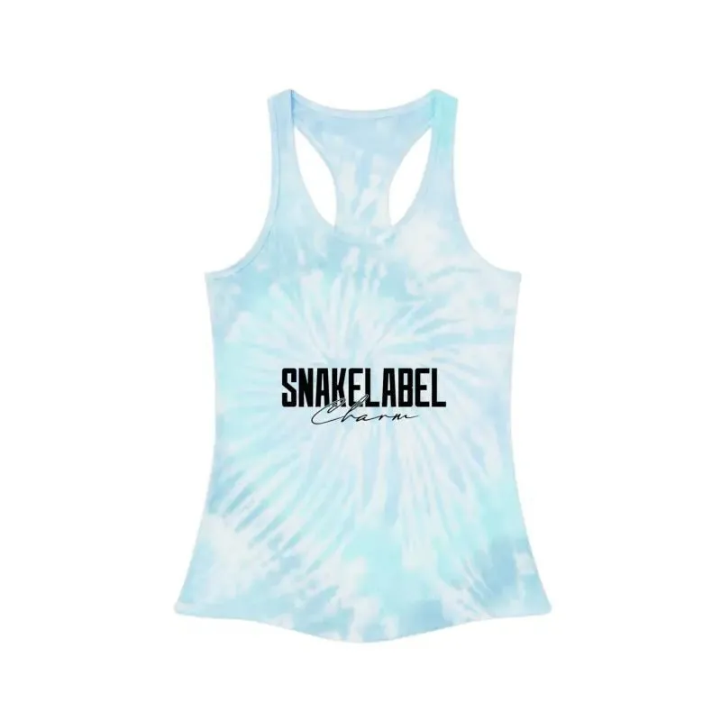 Trendy Tie Dye Racerback snake Tank Top with Slim Fit Design & Unique Dye Variations