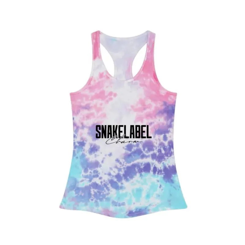 Trendy Tie Dye Racerback snake Tank Top with Slim Fit Design & Unique Dye Variations