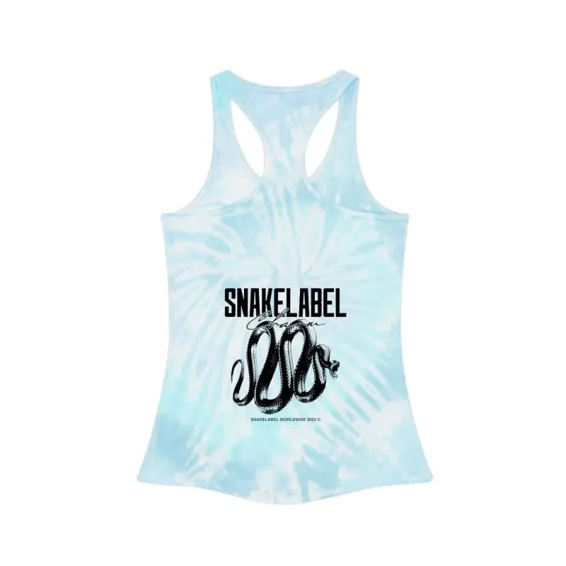 Trendy Tie Dye Racerback snake Tank Top with Slim Fit Design & Unique Dye Variations