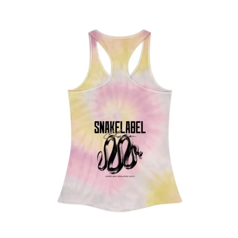 Trendy Tie Dye Racerback snake Tank Top with Slim Fit Design & Unique Dye Variations