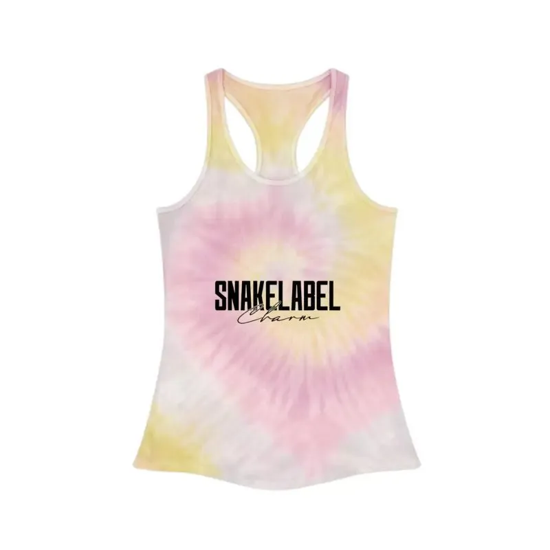 Trendy Tie Dye Racerback snake Tank Top with Slim Fit Design & Unique Dye Variations