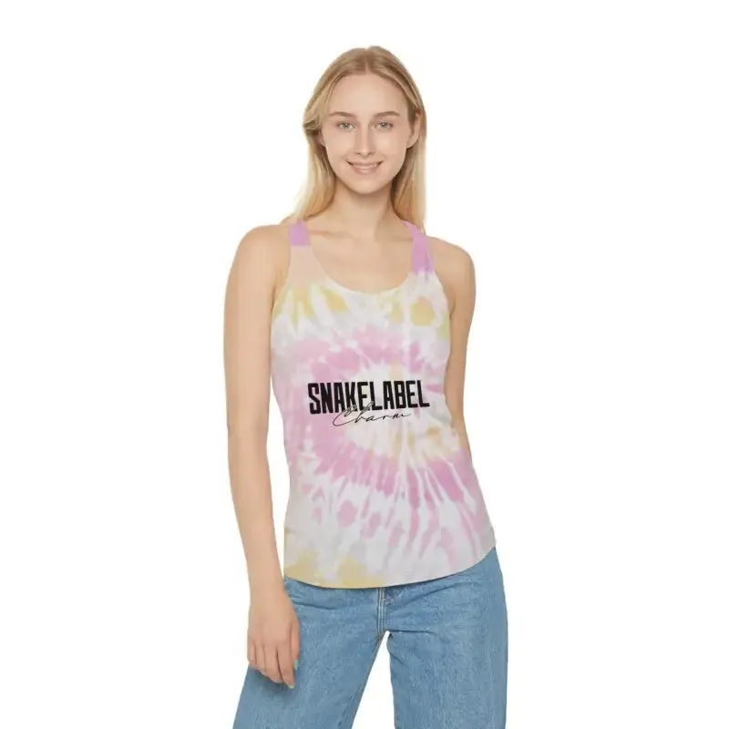 Trendy Tie Dye Racerback snake Tank Top with Slim Fit Design & Unique Dye Variations