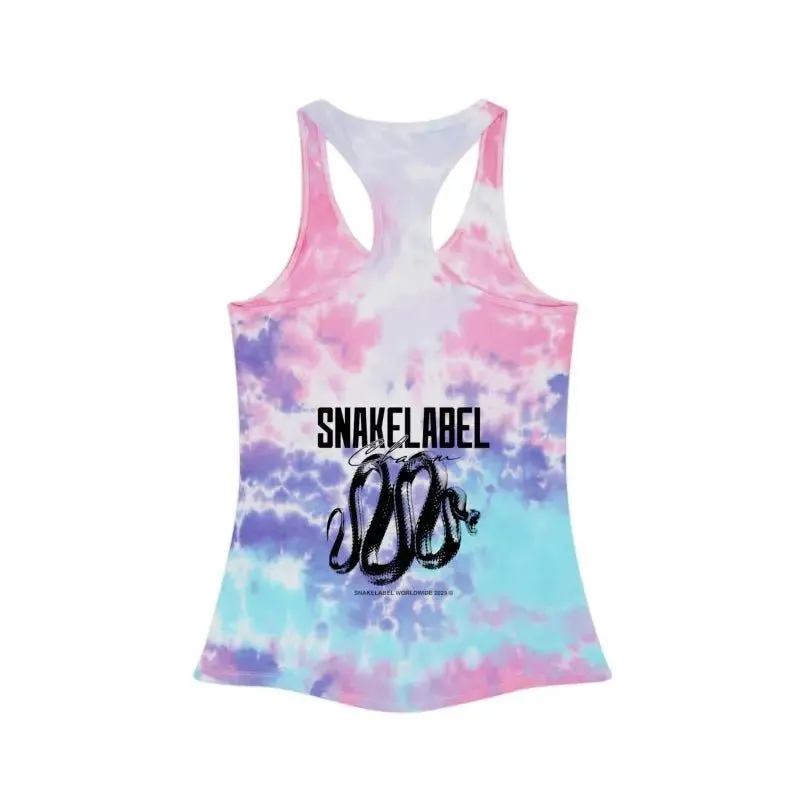 Trendy Tie Dye Racerback snake Tank Top with Slim Fit Design & Unique Dye Variations