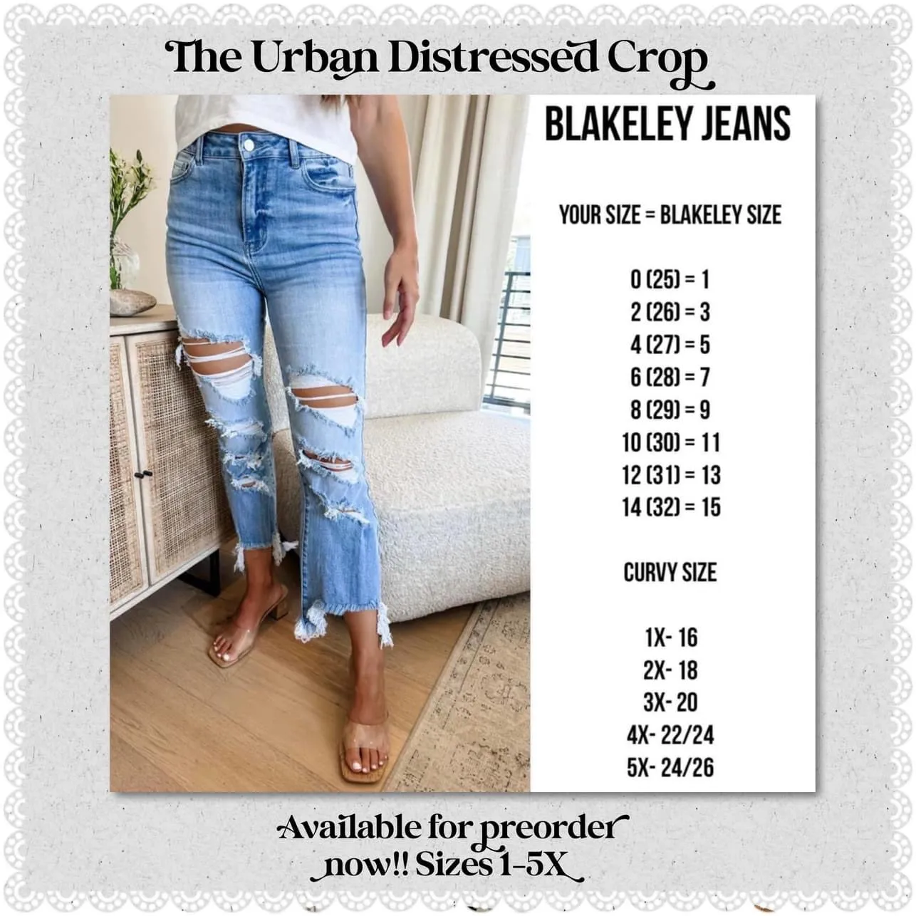 Urban Distressed crop jeans
