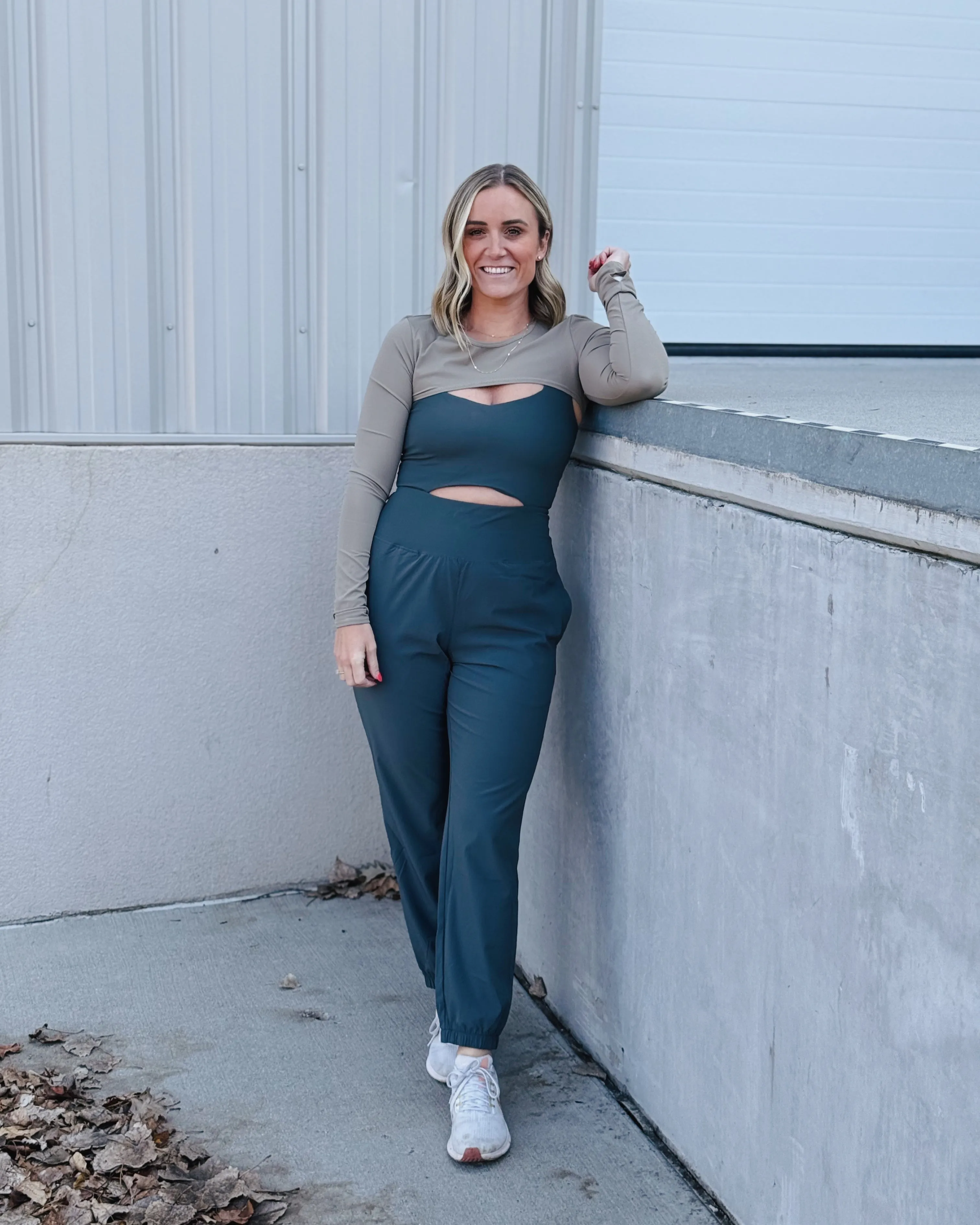 Urban Grey Keyhole Cut Out Active Jumpsuit