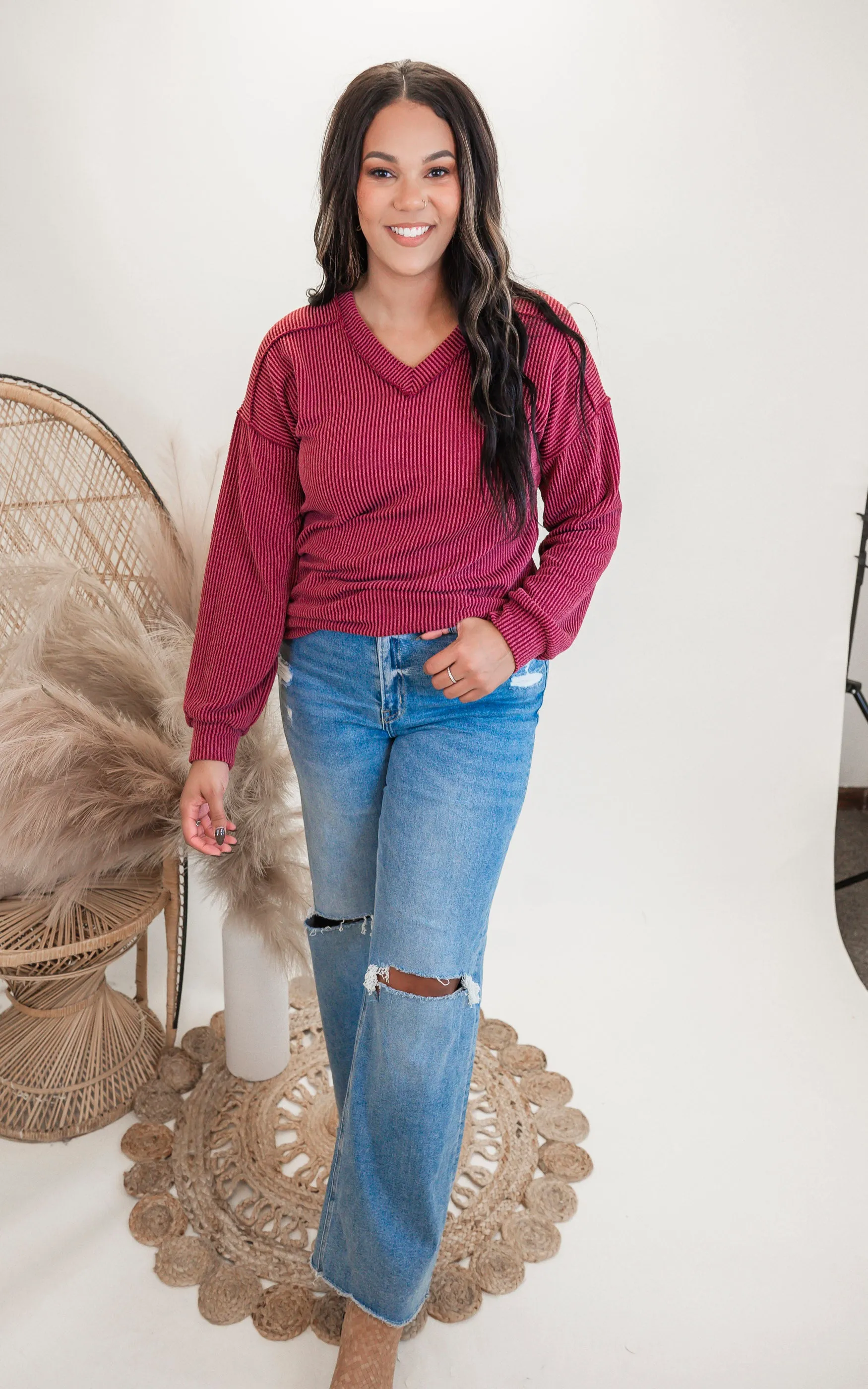 Urban Puff Sleeve Ribbed Top** -Final Sale