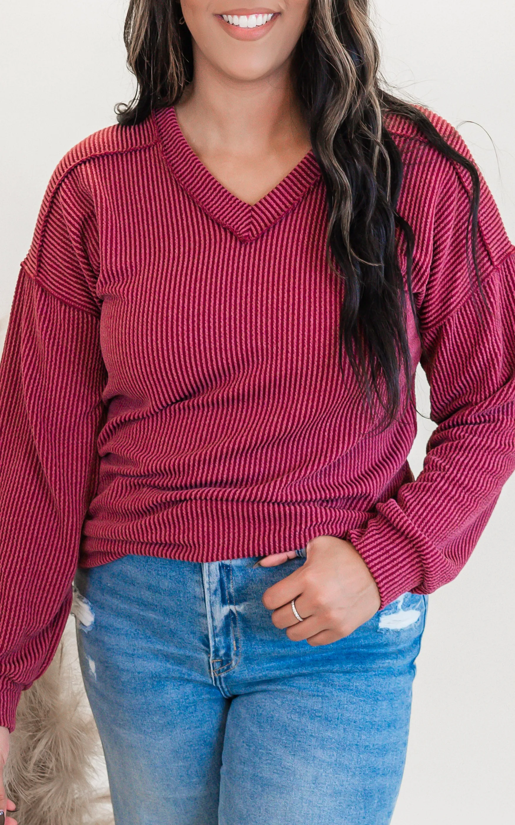 Urban Puff Sleeve Ribbed Top** -Final Sale