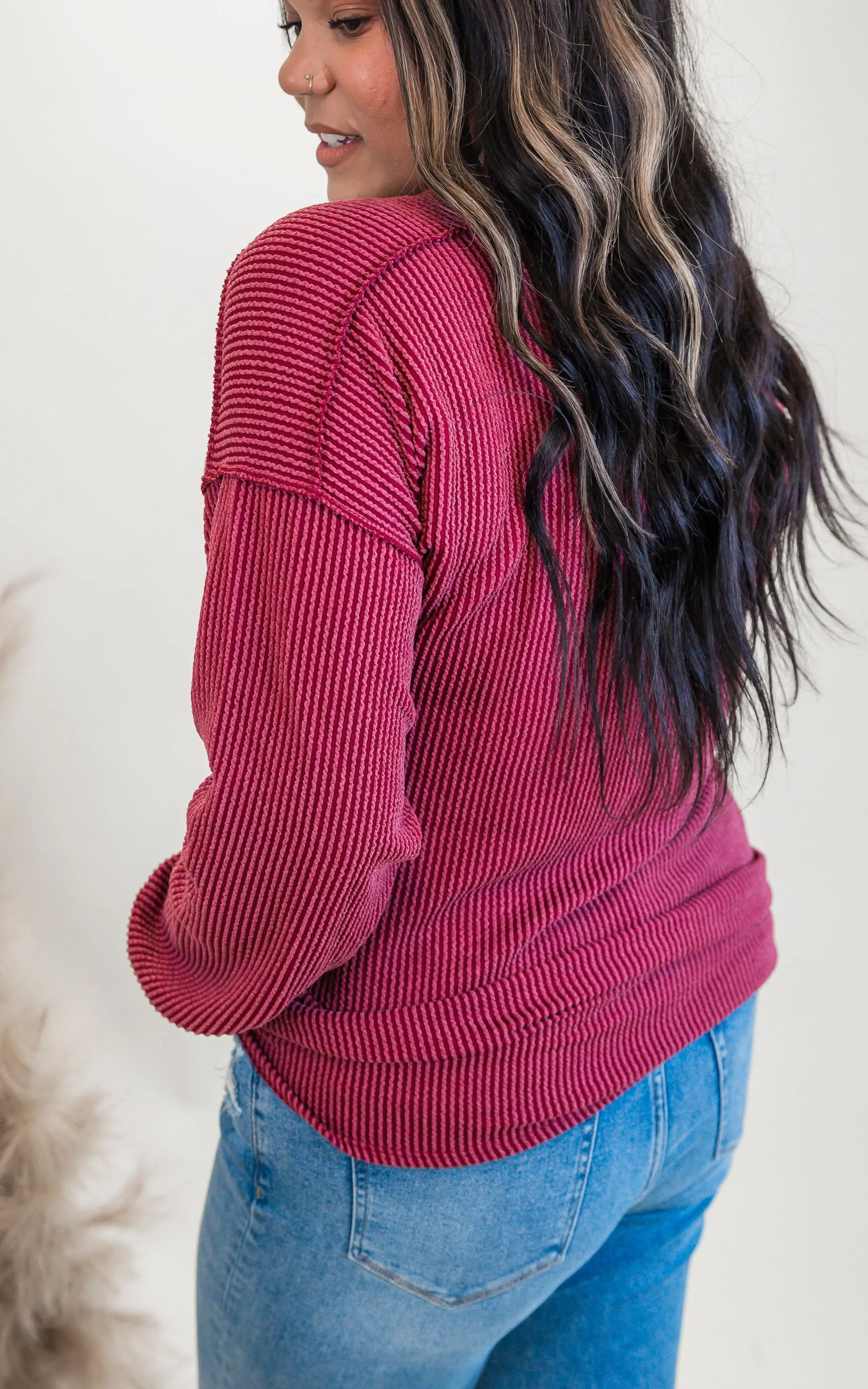 Urban Puff Sleeve Ribbed Top** -Final Sale