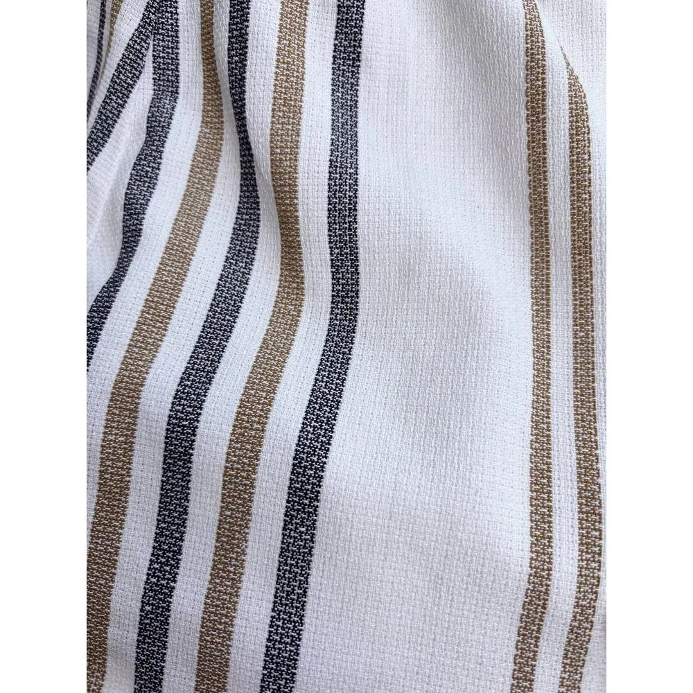 Urban Suburban Off White Striped Cotton Shorts