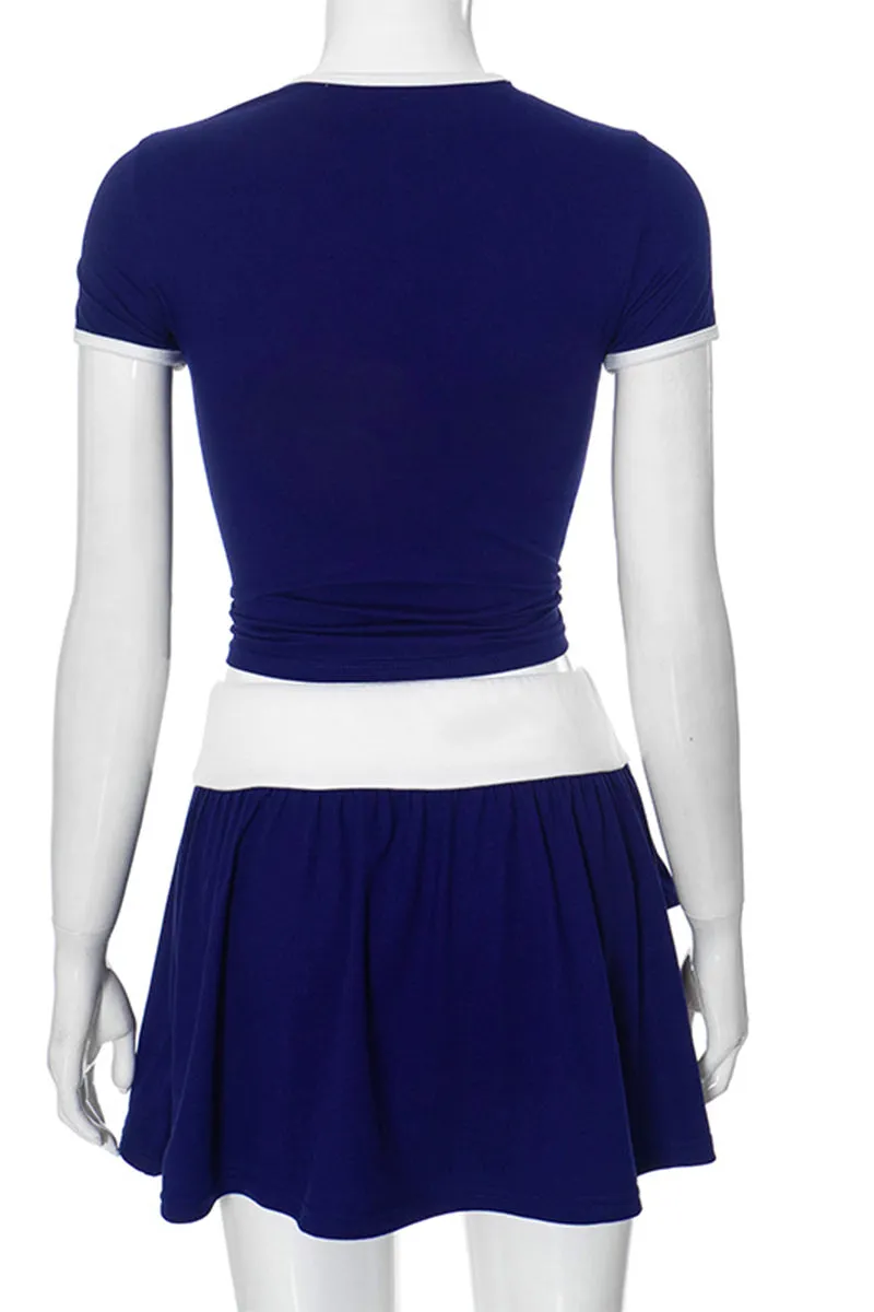 US3137 Crop Top and Mini Skirt Set