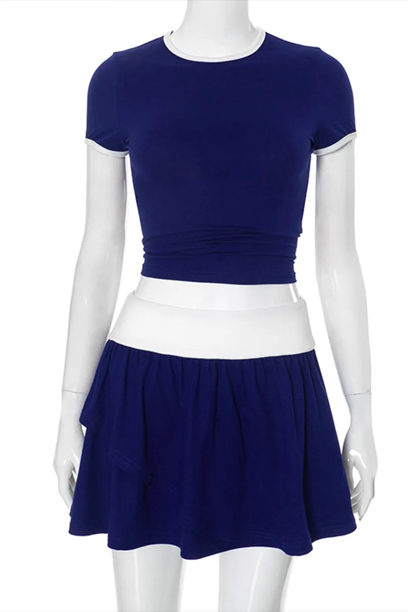 US3137 Crop Top and Mini Skirt Set