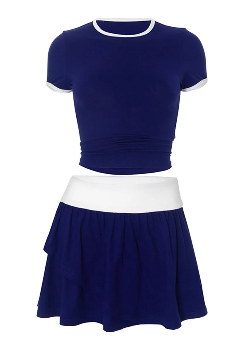 US3137 Crop Top and Mini Skirt Set