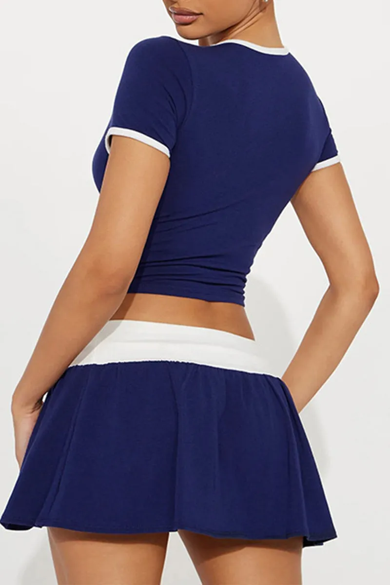 US3137 Crop Top and Mini Skirt Set