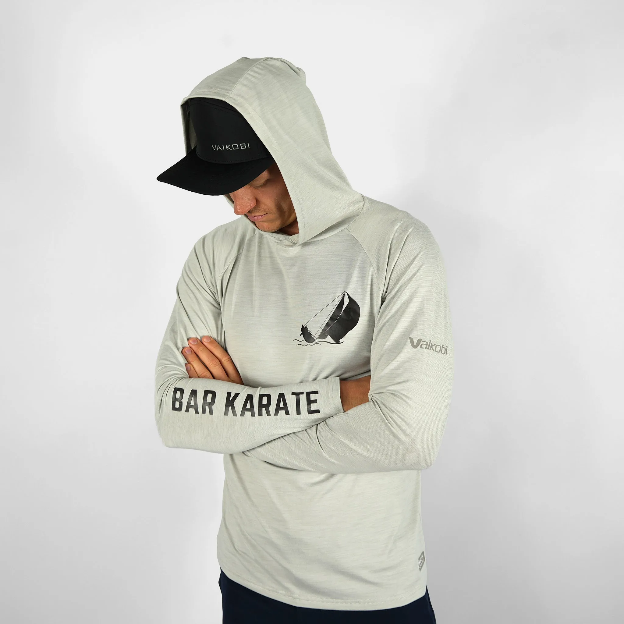 UV Ocean Tech L/S Hooded Top - BAR KARATE Silver