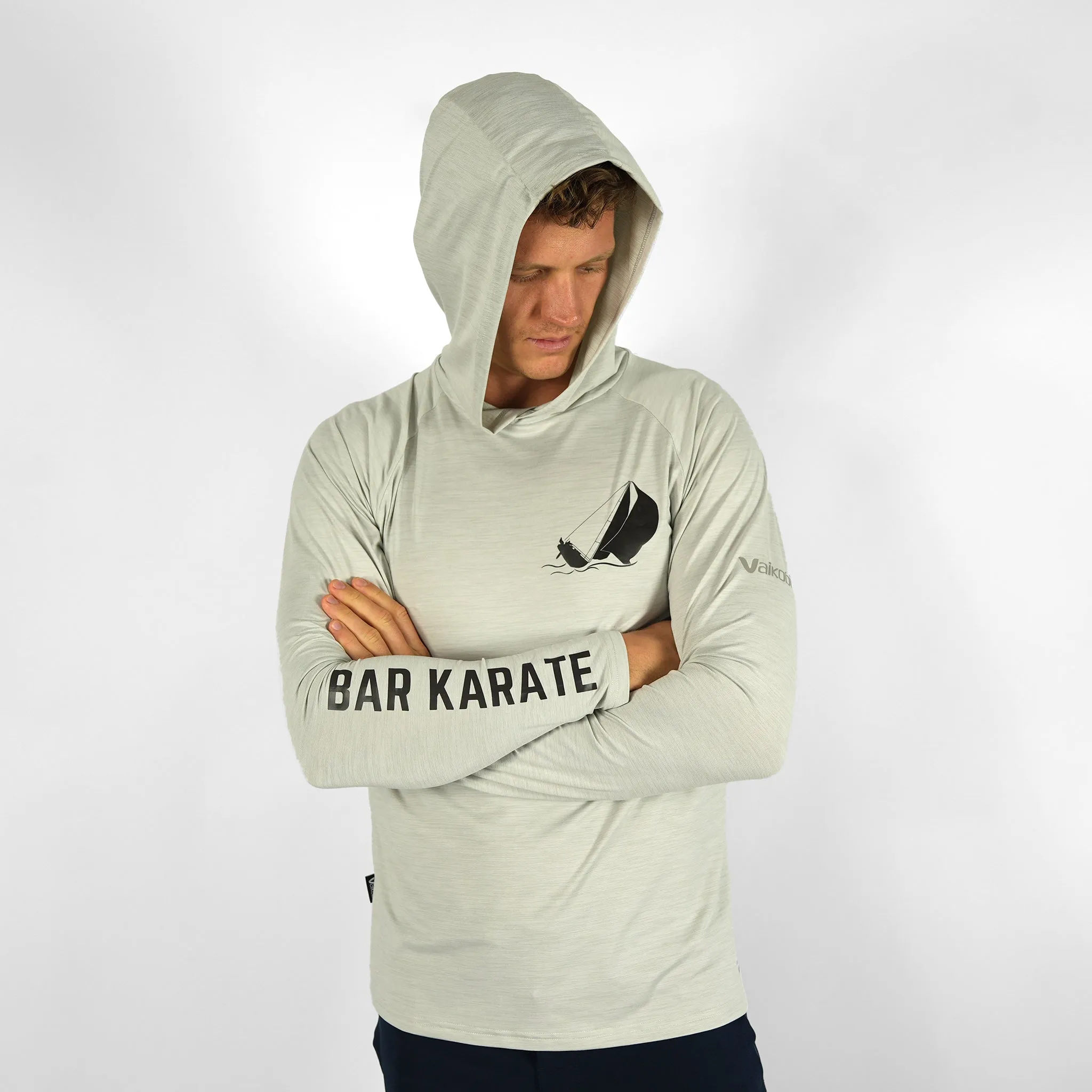 UV Ocean Tech L/S Hooded Top - BAR KARATE Silver