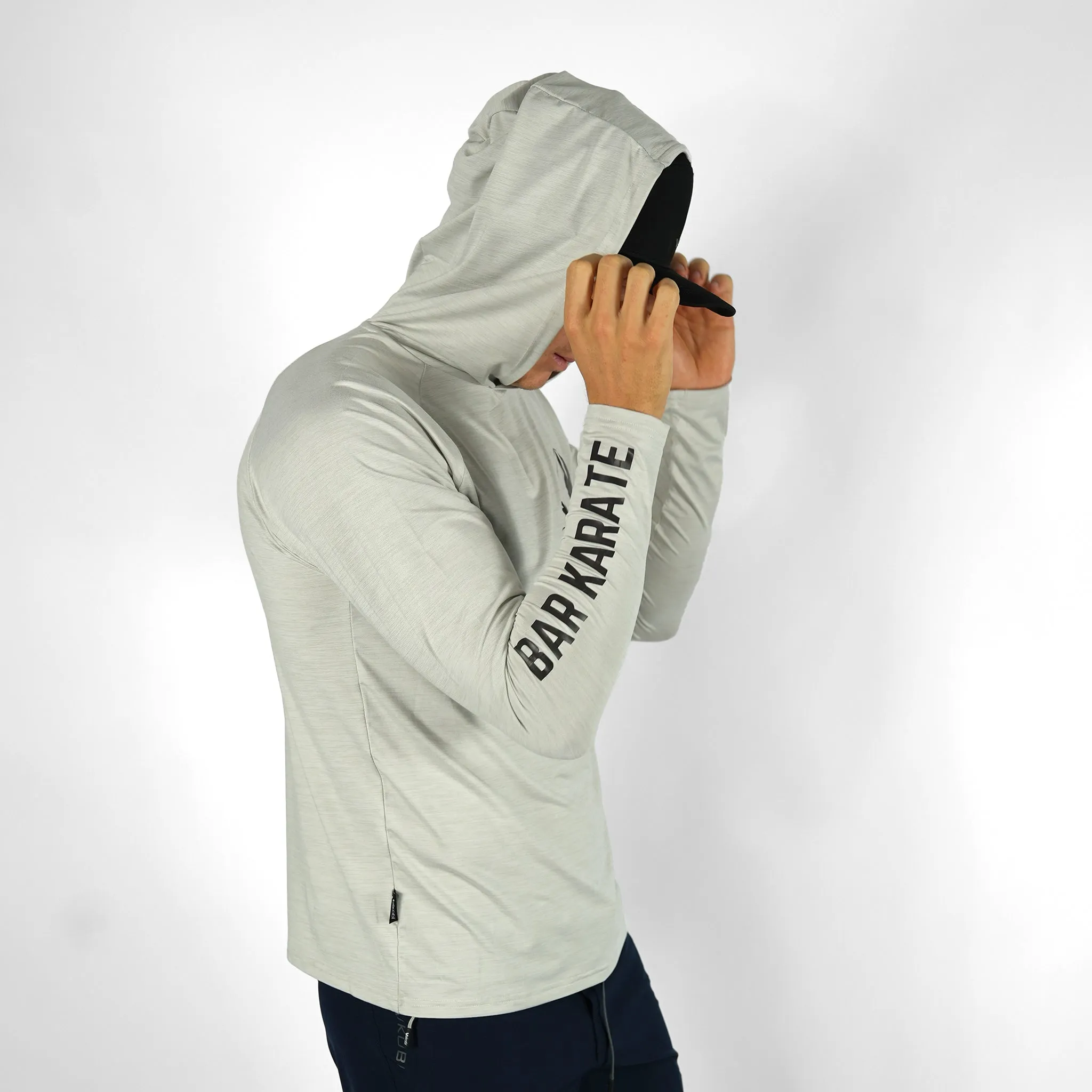 UV Ocean Tech L/S Hooded Top - BAR KARATE Silver