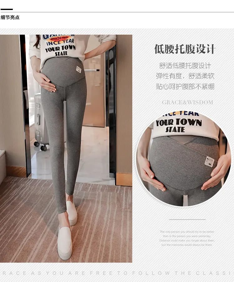 V Low Waist Belly Maternity Legging Spring Autumn Fashion Knitted Clothes for Pregnant Women