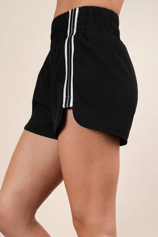 VERY J Striped Trim Detail Activewear Shorts
