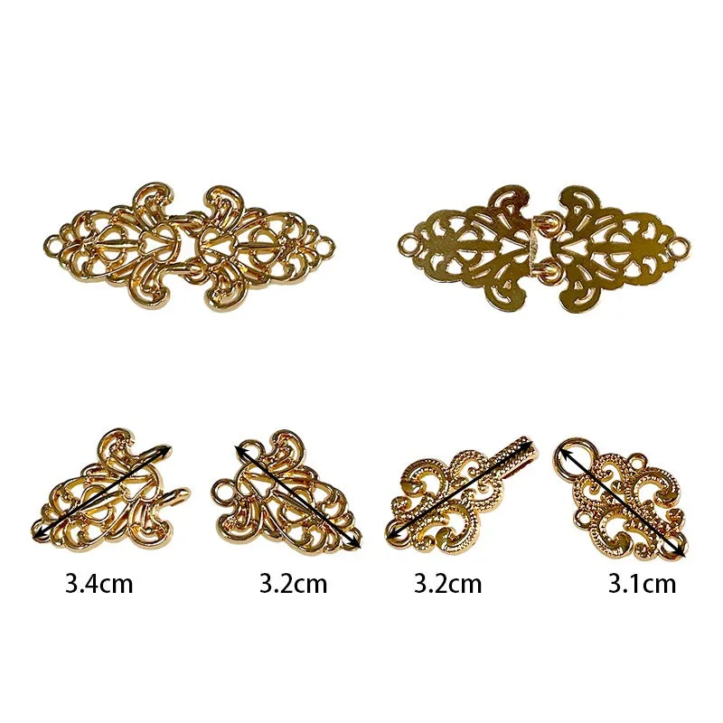 Vintage Chinese Style Metal Frog Buttons for Hanfu 14 Pack(7 Styles)