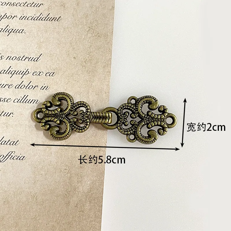 Vintage Chinese Style Metal Frog Buttons for Hanfu 14 Pack(7 Styles)