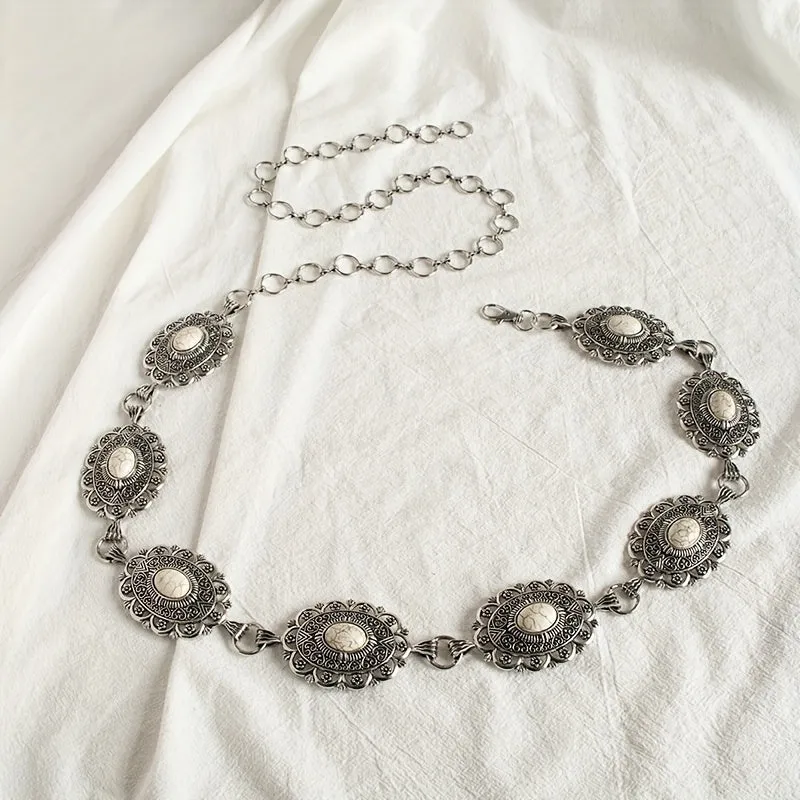Vintage Court Style Turquoise Waist Chain