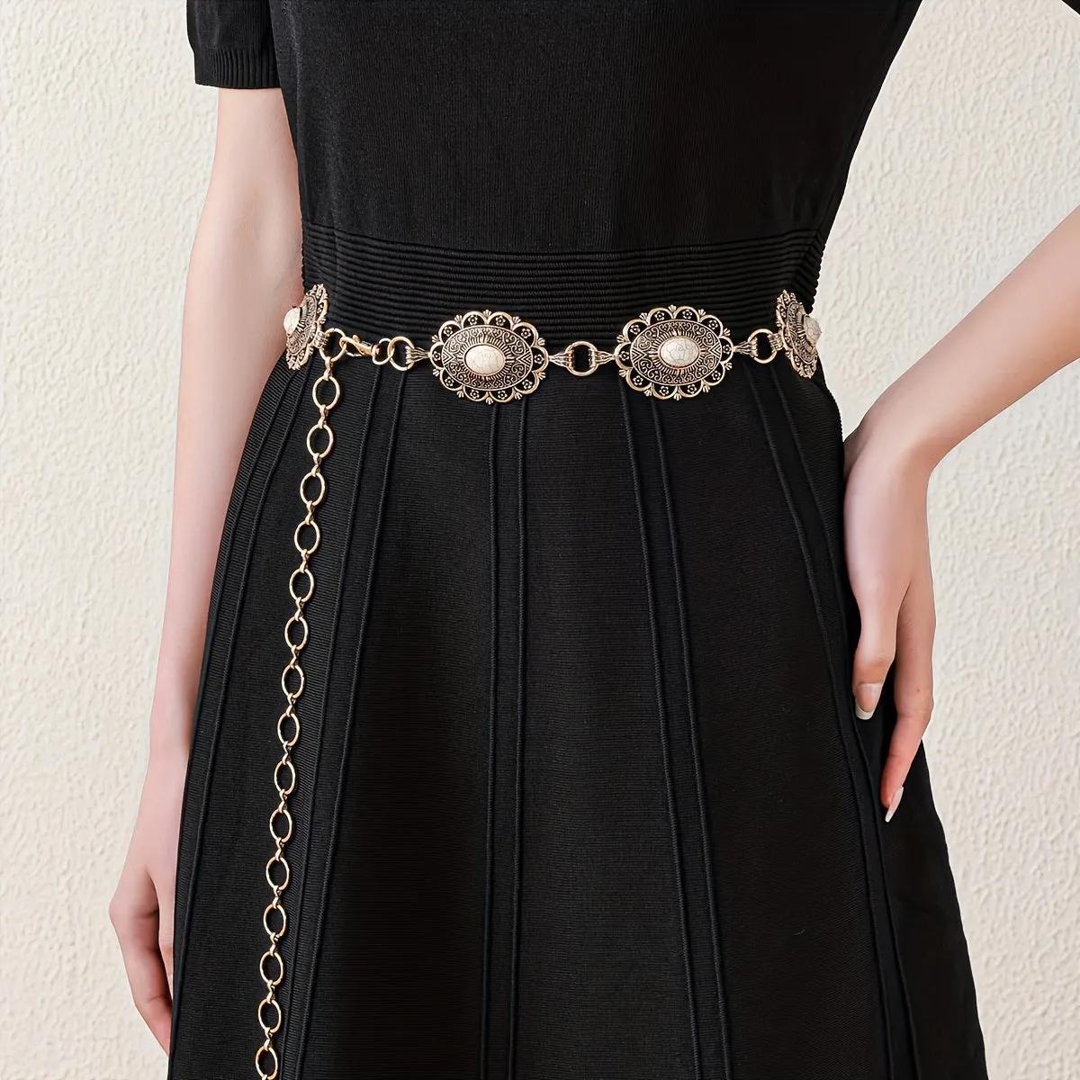 Vintage Court Style Turquoise Waist Chain