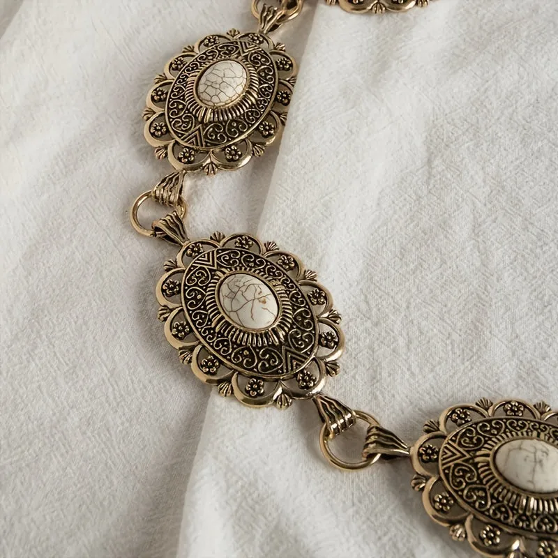 Vintage Court Style Turquoise Waist Chain