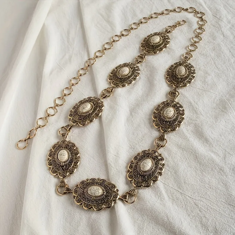 Vintage Court Style Turquoise Waist Chain