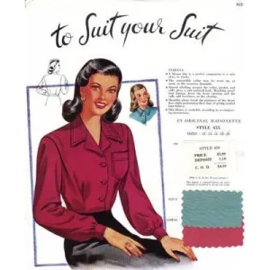 Vintage Maisonette Fabric Swatch 1940s 8x11 455