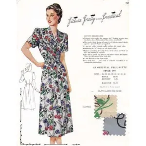 Vintage Maisonette Fabric Swatch 1940s 8x11 797