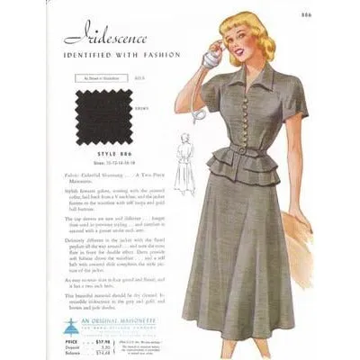 Vintage Maisonette Fabric Swatch 1940s 8x11 886