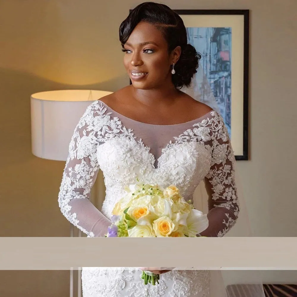 Vintage Mermaid Wedding Dresses with Scoop Neck Design