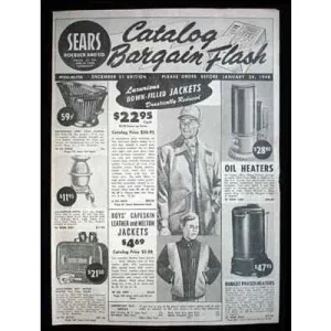 Vintage Sears Roebuck & Co Catalog Bargain Flash Dec 31, 1947 4 Pages