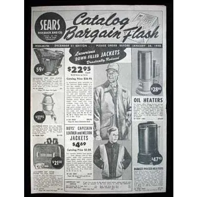 Vintage Sears Roebuck & Co Catalog Bargain Flash Dec 31, 1947 4 Pages