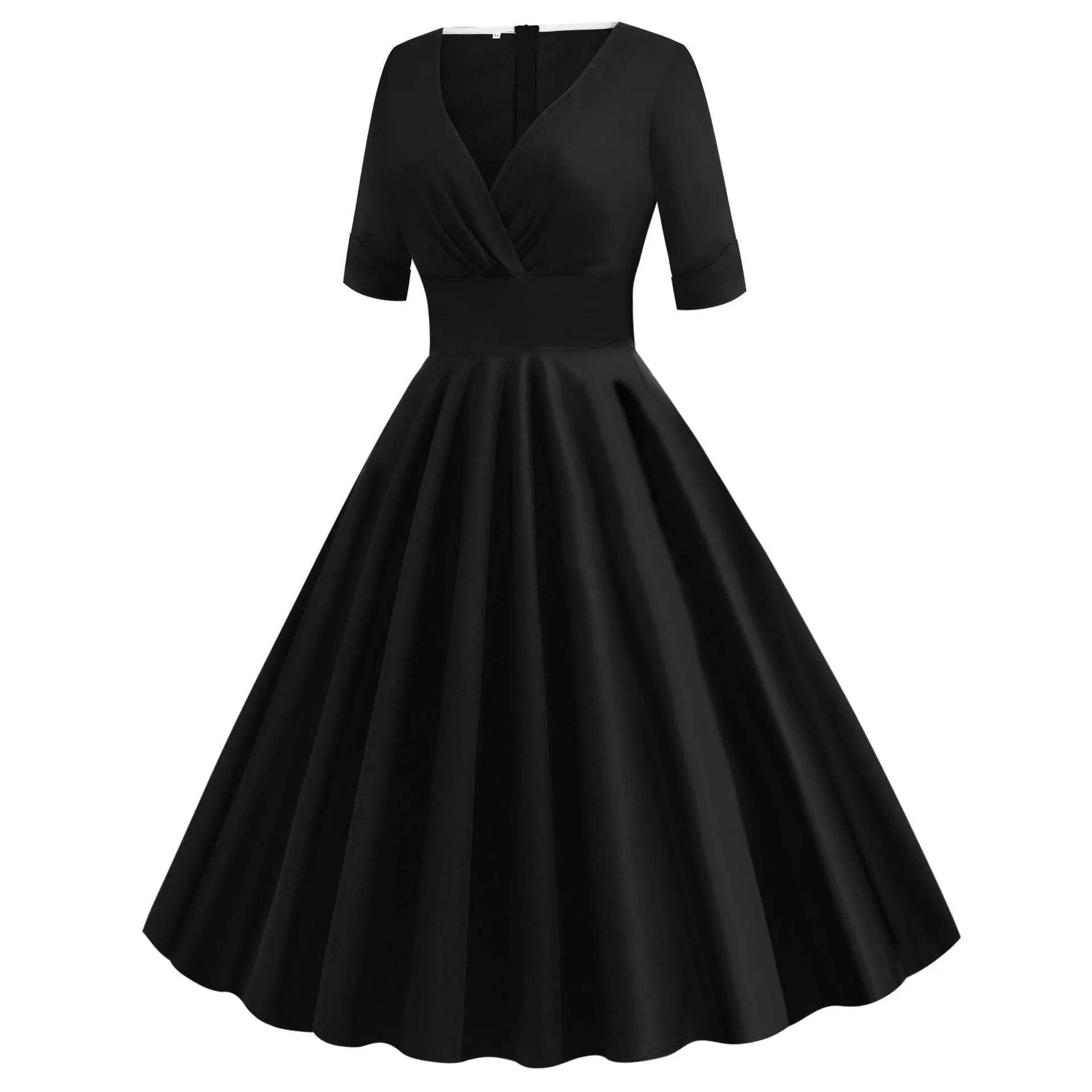 Vintage Short Sleeves V Neck Ball Dresses