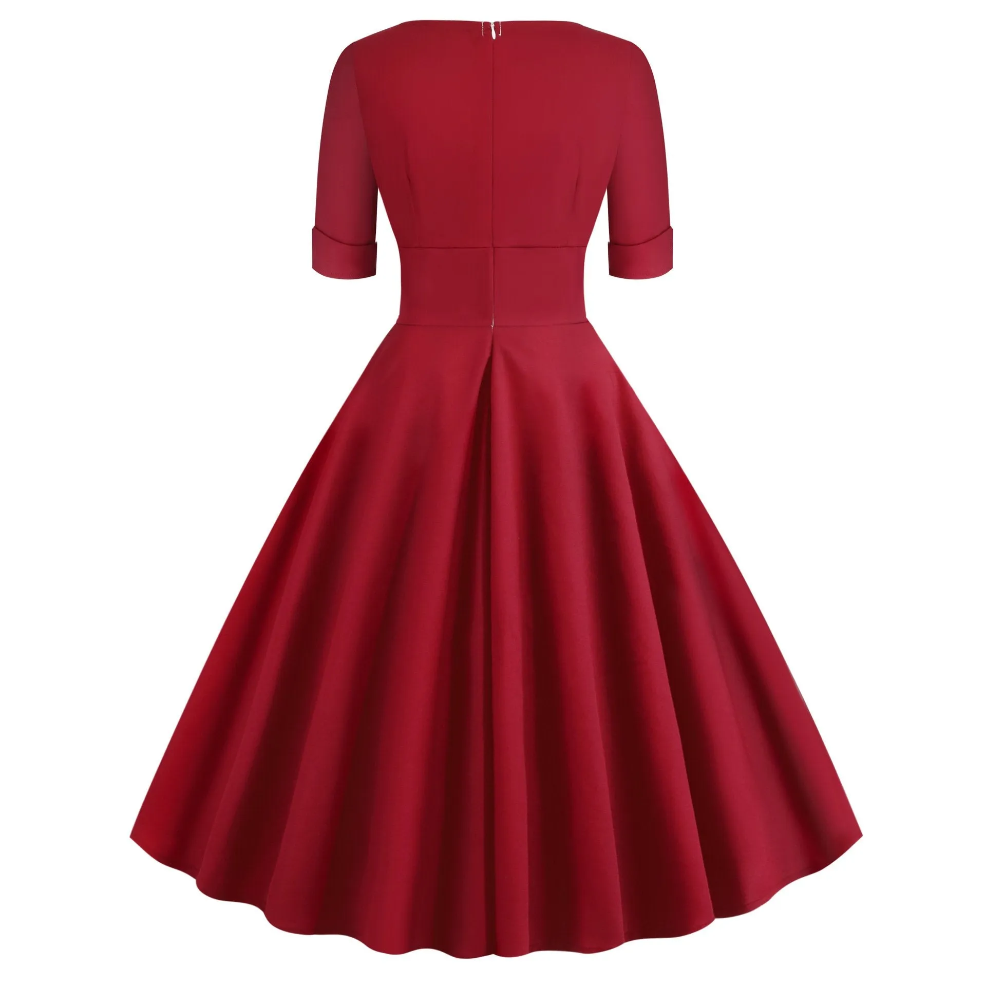 Vintage Short Sleeves V Neck Ball Dresses