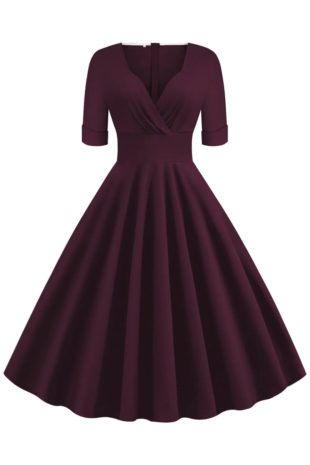 Vintage Short Sleeves V Neck Ball Dresses