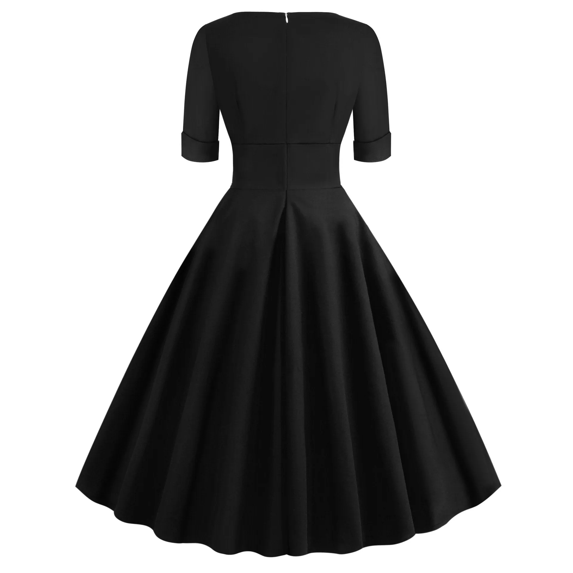 Vintage Short Sleeves V Neck Ball Dresses
