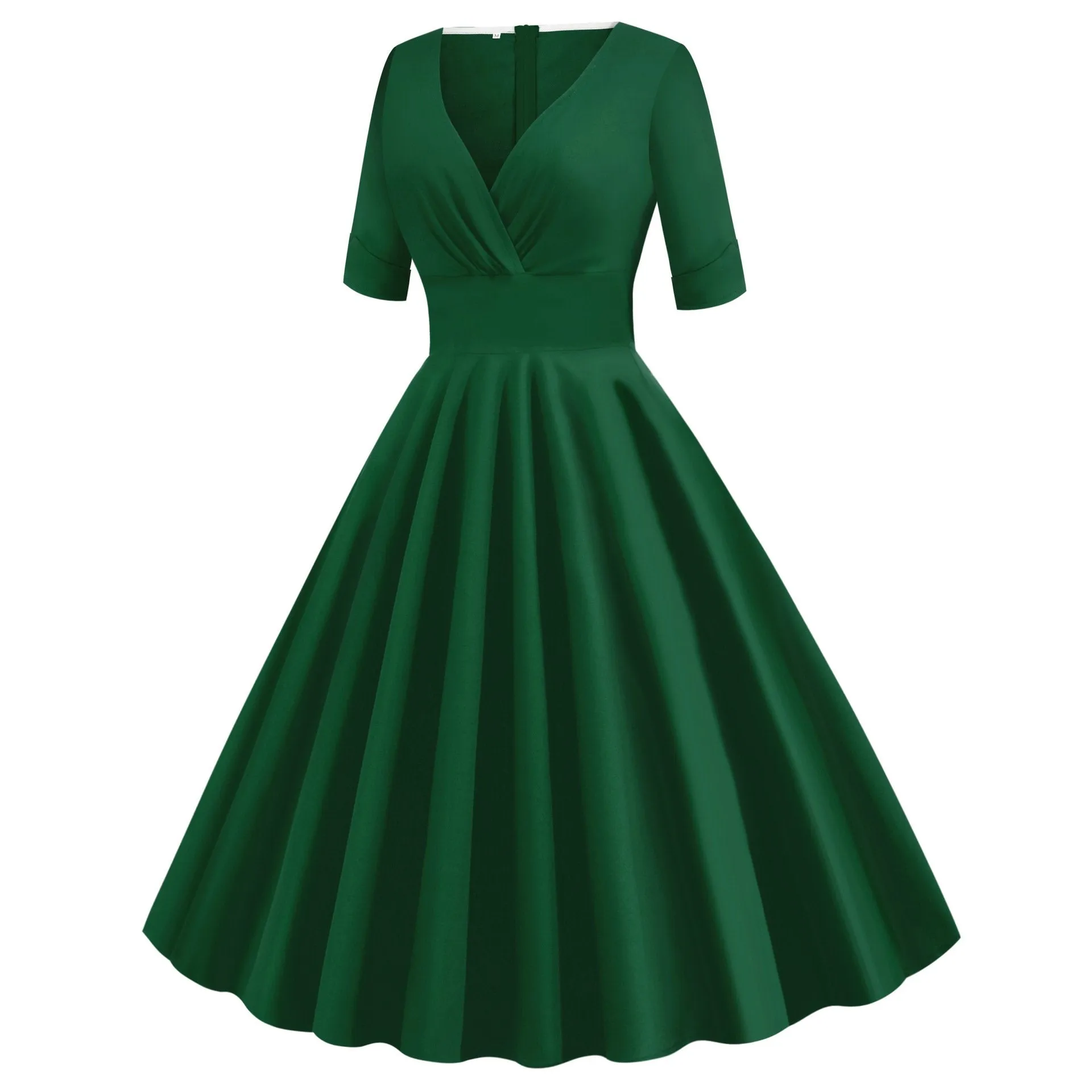 Vintage Short Sleeves V Neck Ball Dresses