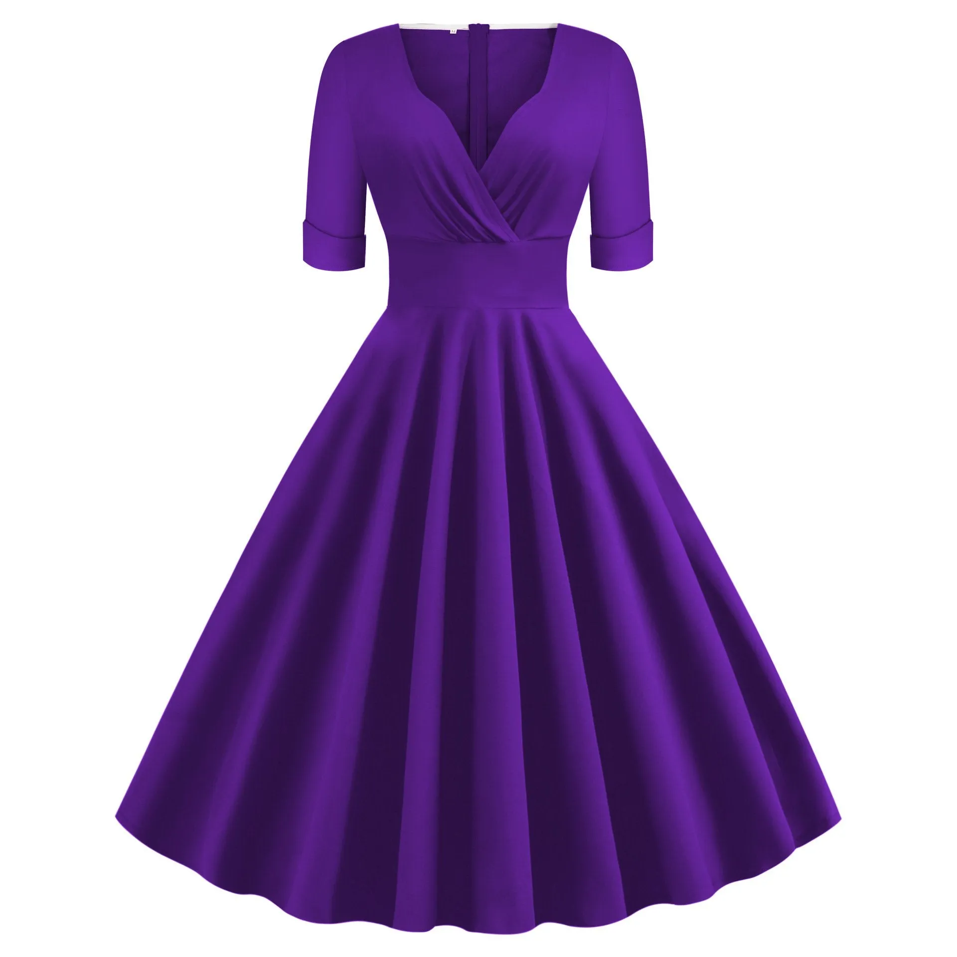 Vintage Short Sleeves V Neck Ball Dresses