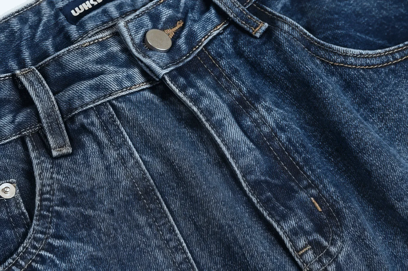 Vintage Washed 15oz Denim Cargo Pants – Loose Fit