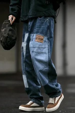 Vintage Washed 15oz Denim Cargo Pants – Loose Fit