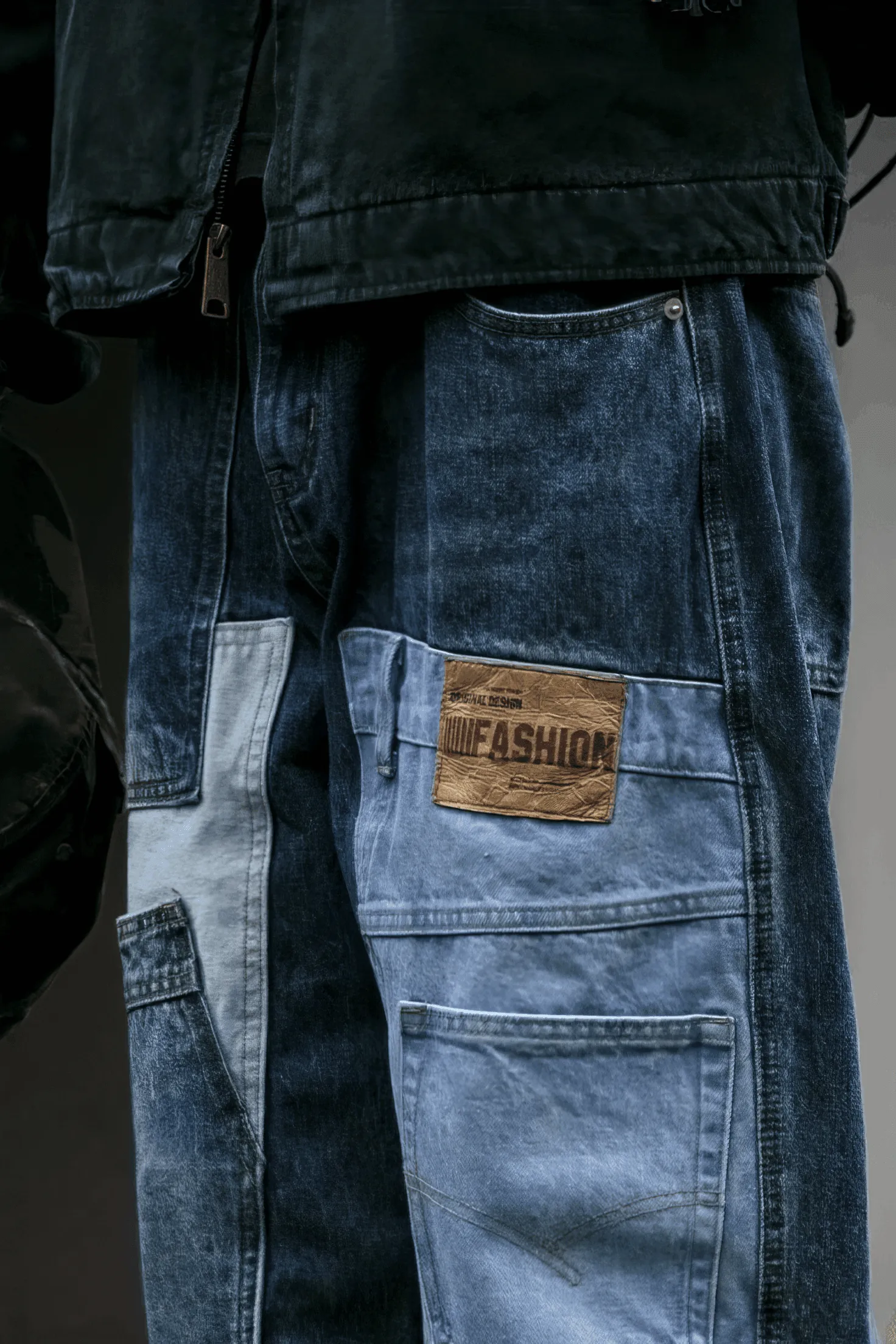 Vintage Washed 15oz Denim Cargo Pants – Loose Fit