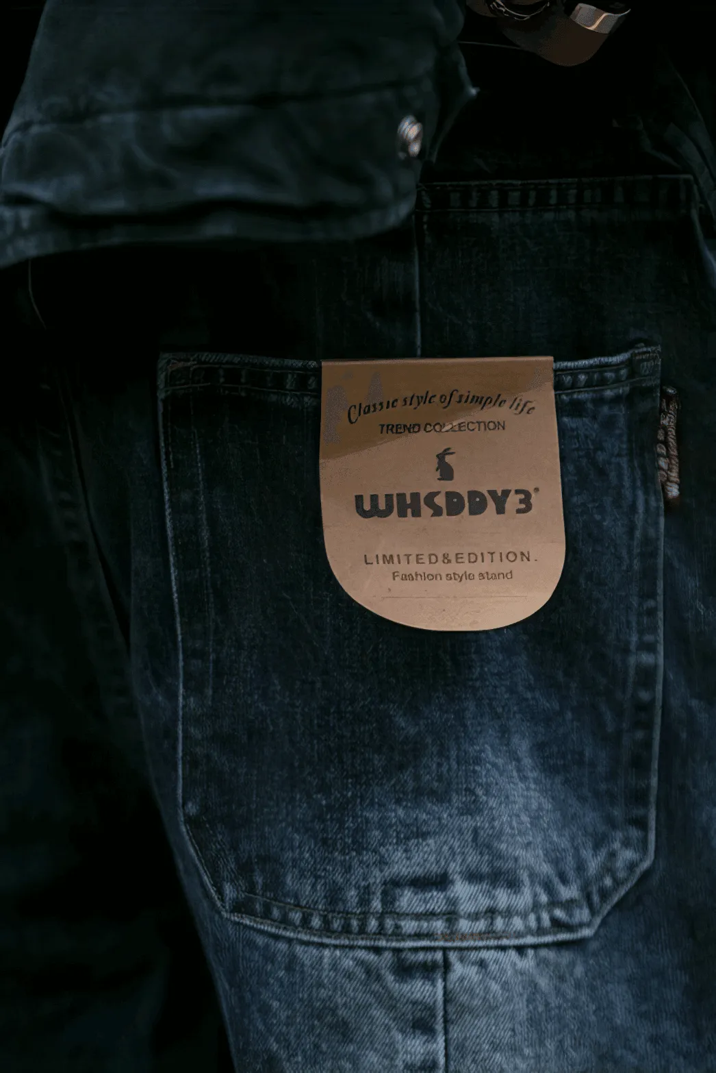 Vintage Washed 15oz Denim Cargo Pants – Loose Fit