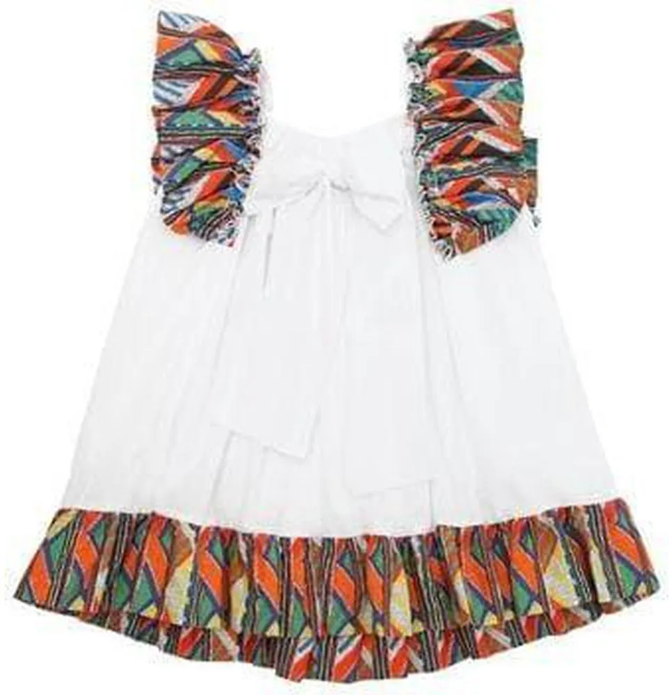 White Aztec Summer Dress