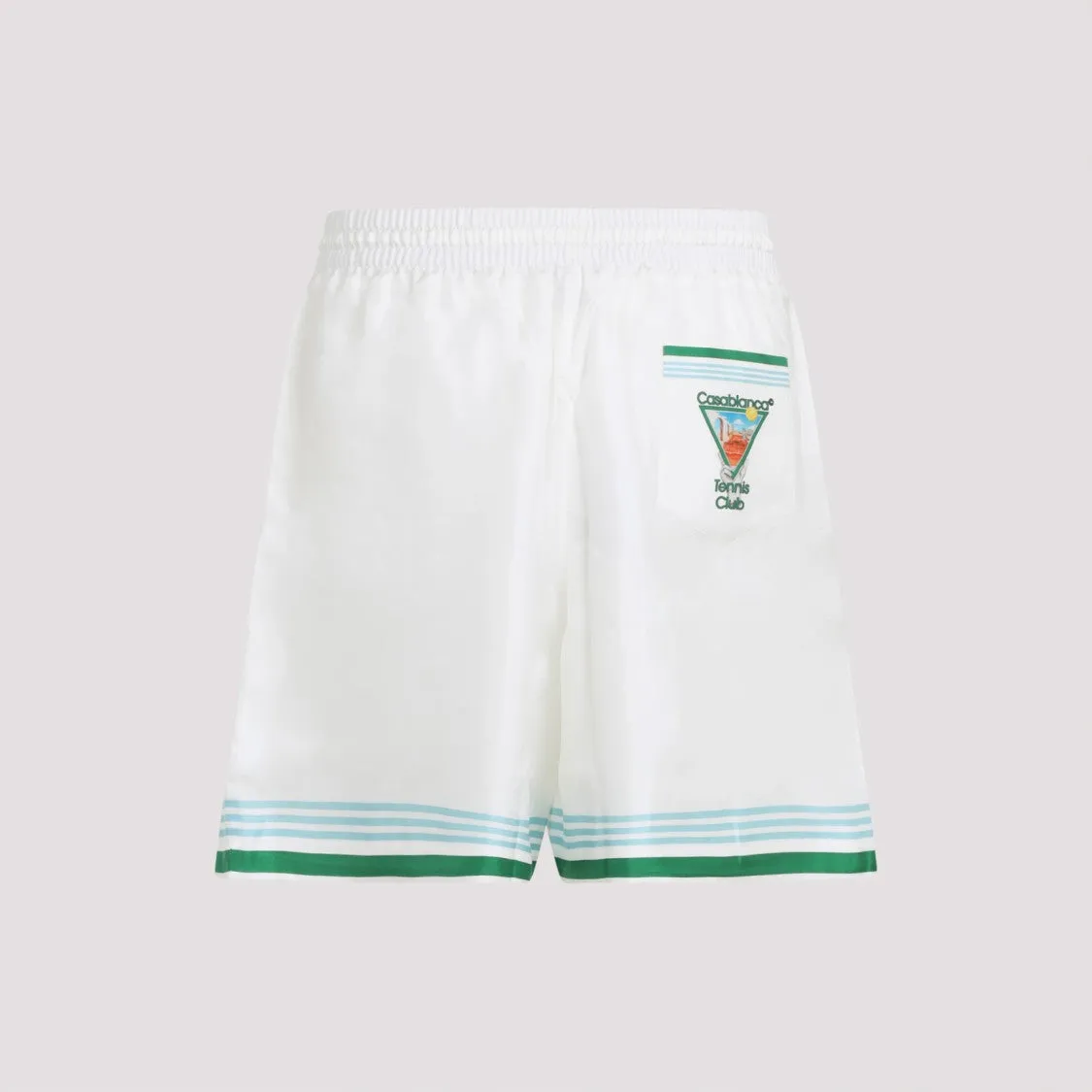 White Drawstring Silk Shorts